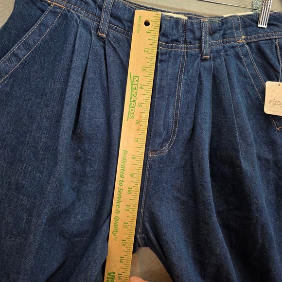 Free People We The Free Old West Ultra Wide Leg Jeans Ritual Blue Indigo 28 NWT - Picture 3 of 11